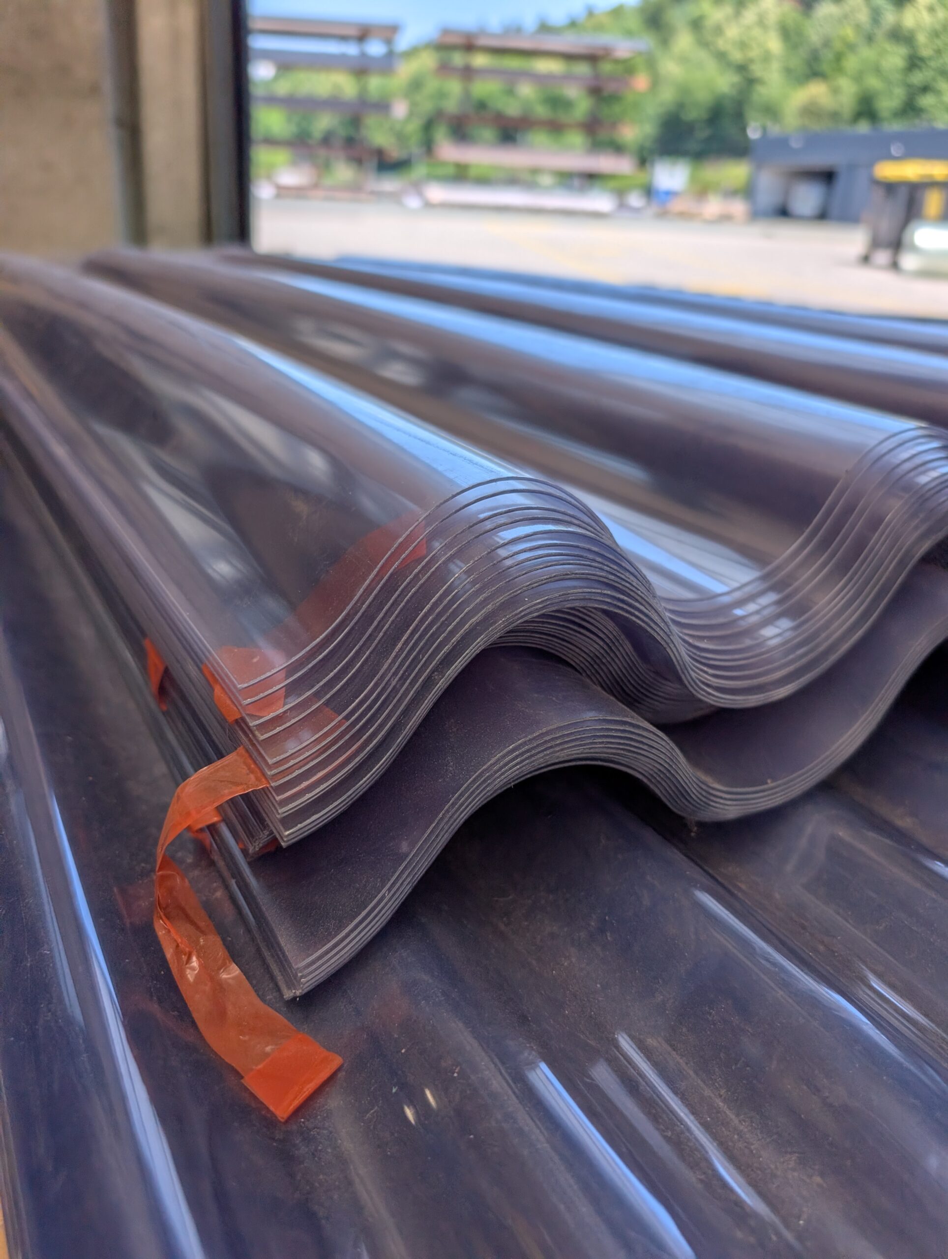 PVC valovite plošče, prozorne, veliki val, 92x125cm