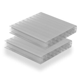 Multilayer polycarbonate panel, 16 mm, 2×UV, grey solar control